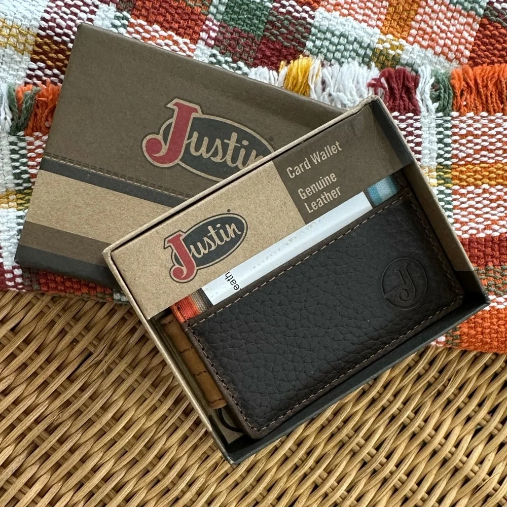 Justin Boots Multicolor Striped Leather Card Holder